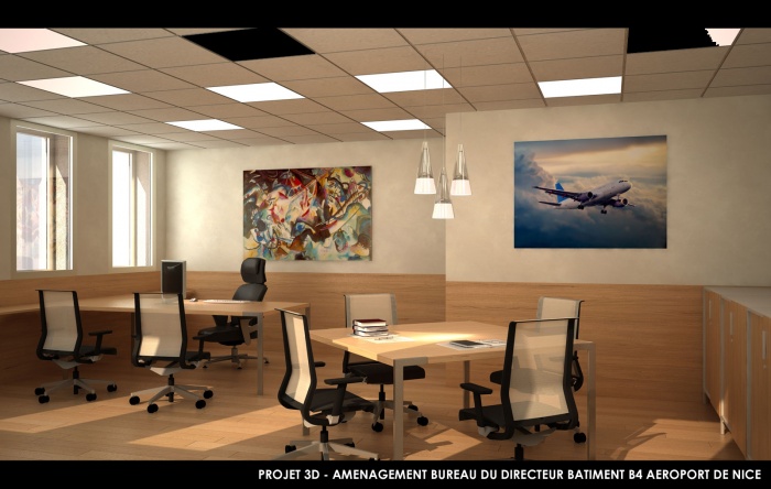 Batiment B4 - Aroport de Nice : hierro project architecte dplg nice 3d rehabilitation batiment 4 aeroport de nice Bureau directeur