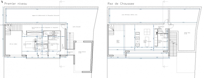 Création d'une maison contemporaine avec Atelier : plan-maison-contemporaine-ossature-bois-poutres-paca-jeremy-azzaro-architecte