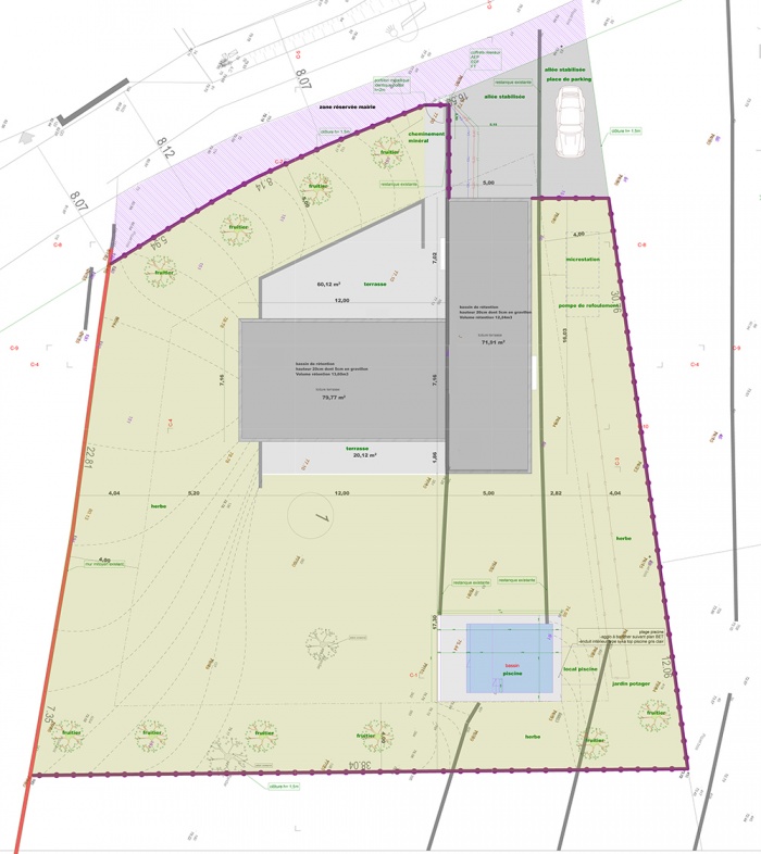 Maison d'architecte basse consommation �nerg�tique : plan-de-masse-maison-bandol