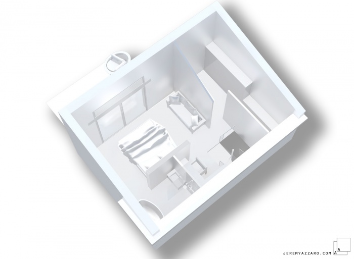 Surélévation d'une maison pour la création d'une suite parentale : g-surelevation-extension-maison-villa-maquette-suite-loft-jeremy-azzaro-architecte-